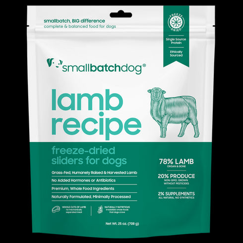 smallbatch Freeze Dried Dog Food Sliders - Lamb - 25oz Bag